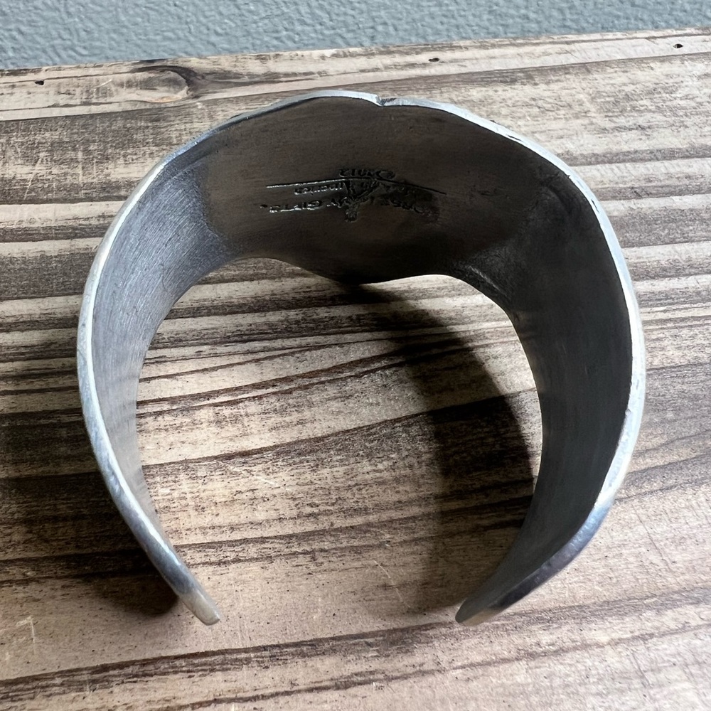 Horse Lady Gifts Heart Cuff Bracelet Pewter Adjustable Handmade USA - Picture 3 of 5